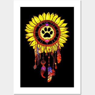 Dog Dream Catcher Sunflower Lover Posters and Art